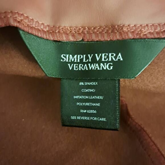 simply vera brown imitation leather pants size 2X - Picture 4 of 4